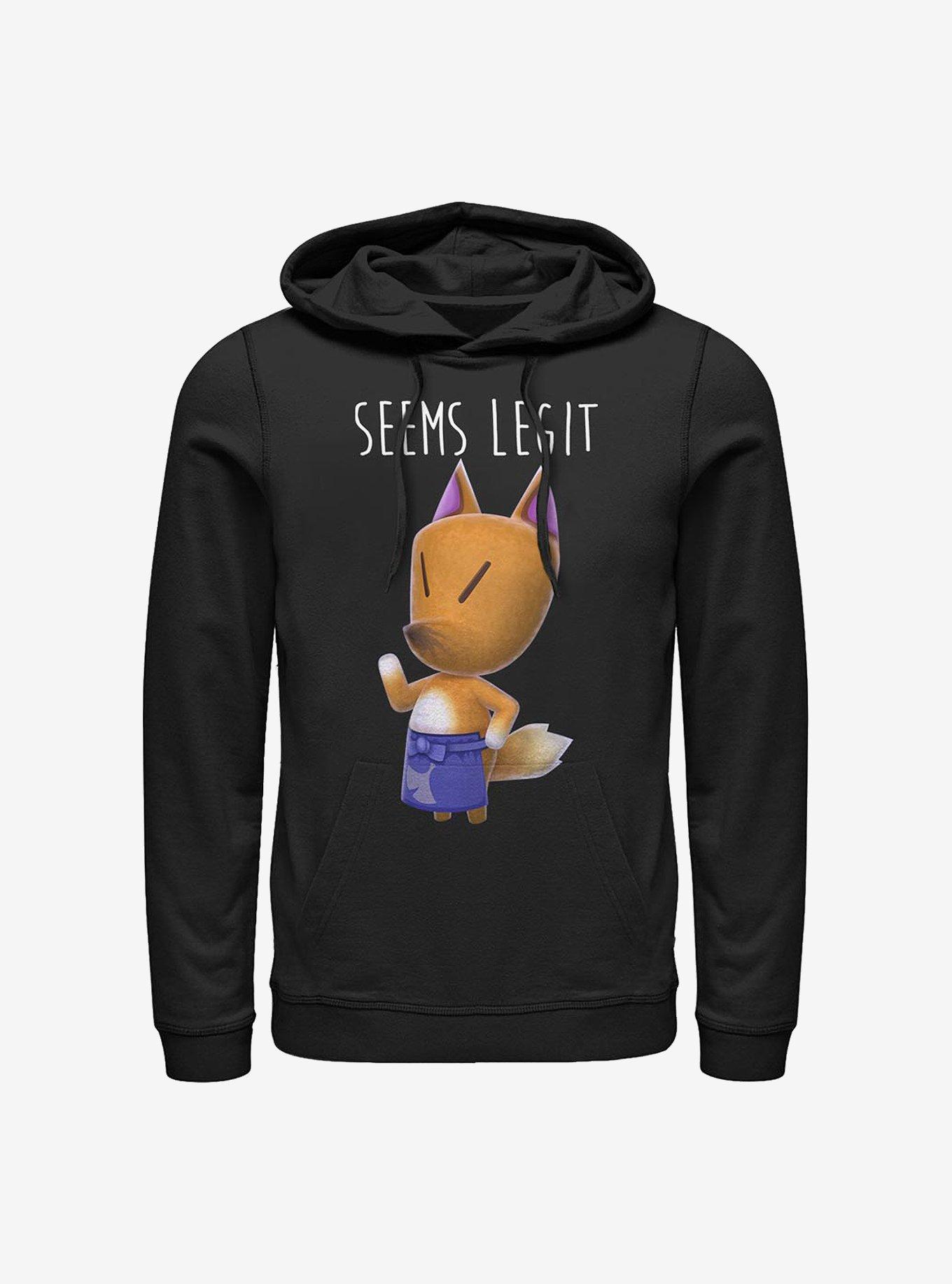 Nintendo Animal Crossing Seems Legit Hoodie, BLACK, hi-res