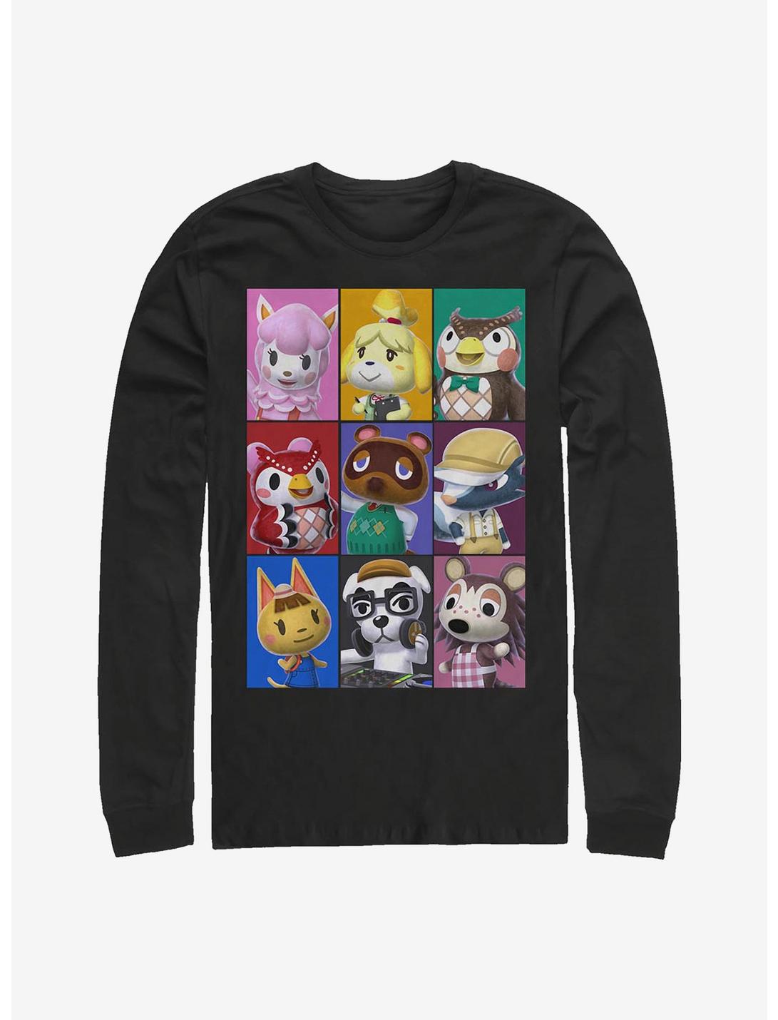 Nintendo Animal Crossing Animal Blocks Long-Sleeve T-Shirt, BLACK, hi-res