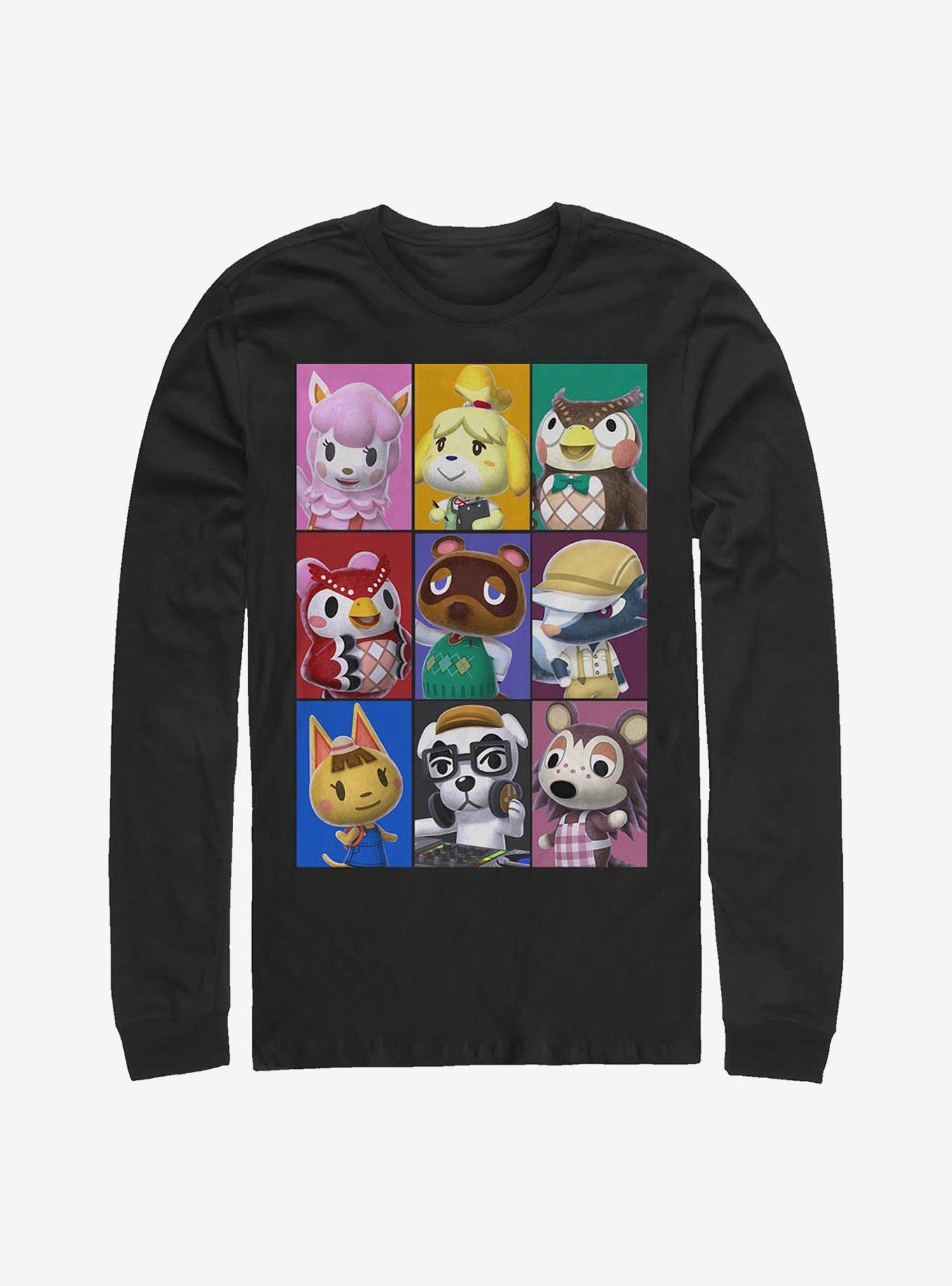 Nintendo Animal Crossing Animal Blocks Long-Sleeve T-Shirt, BLACK, hi-res