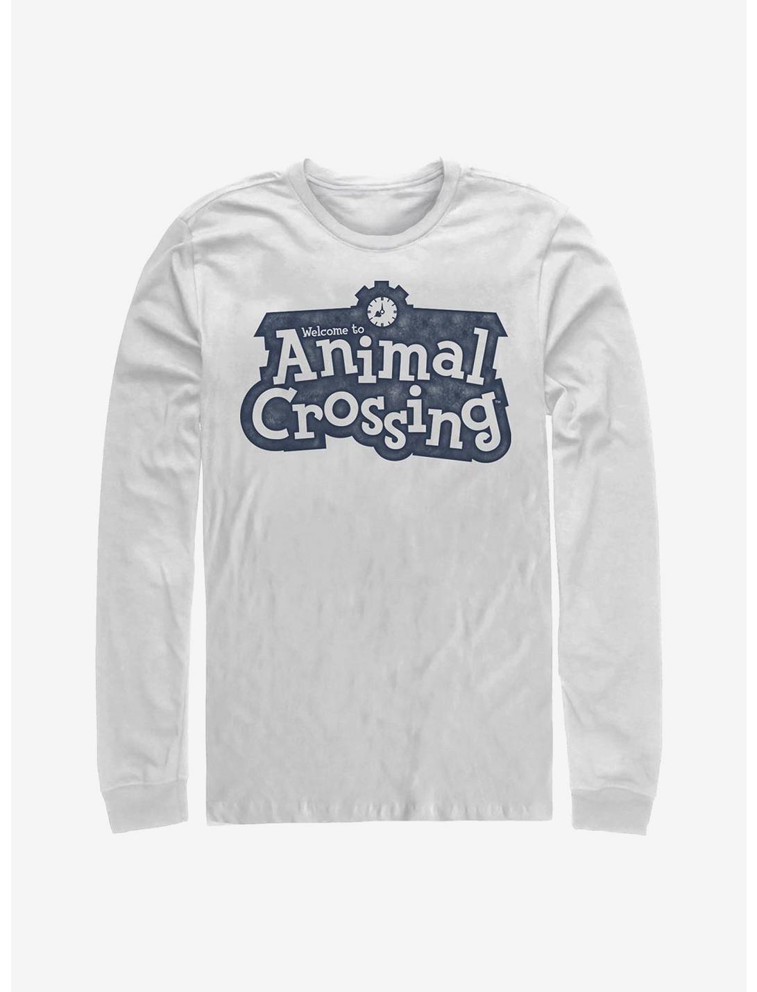 Animal Crossing Distressed Logo Long-Sleeve T-Shirt, WHITE, hi-res