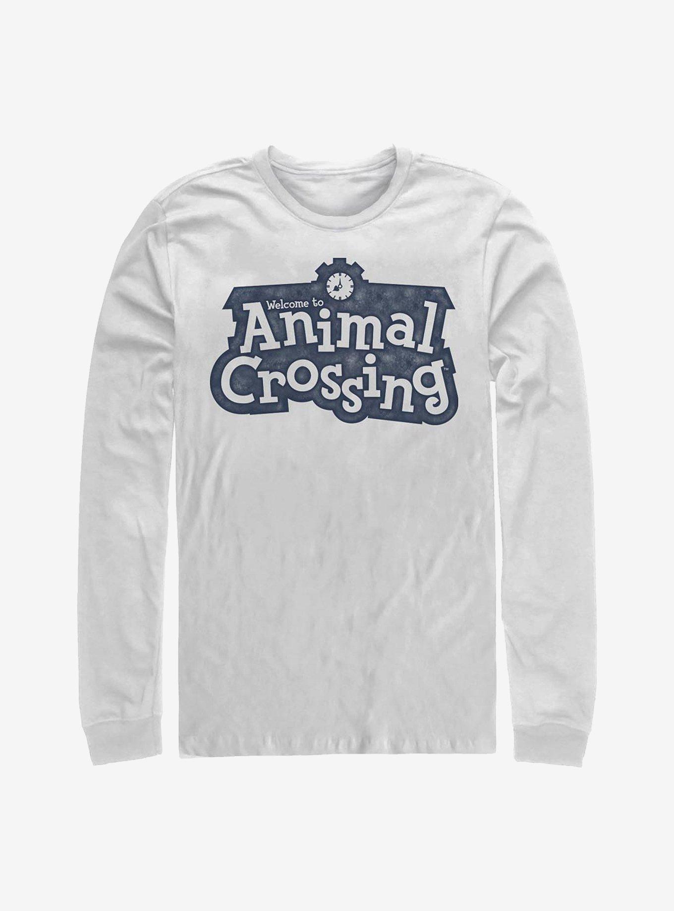 Animal Crossing Distressed Logo Long-Sleeve T-Shirt, WHITE, hi-res