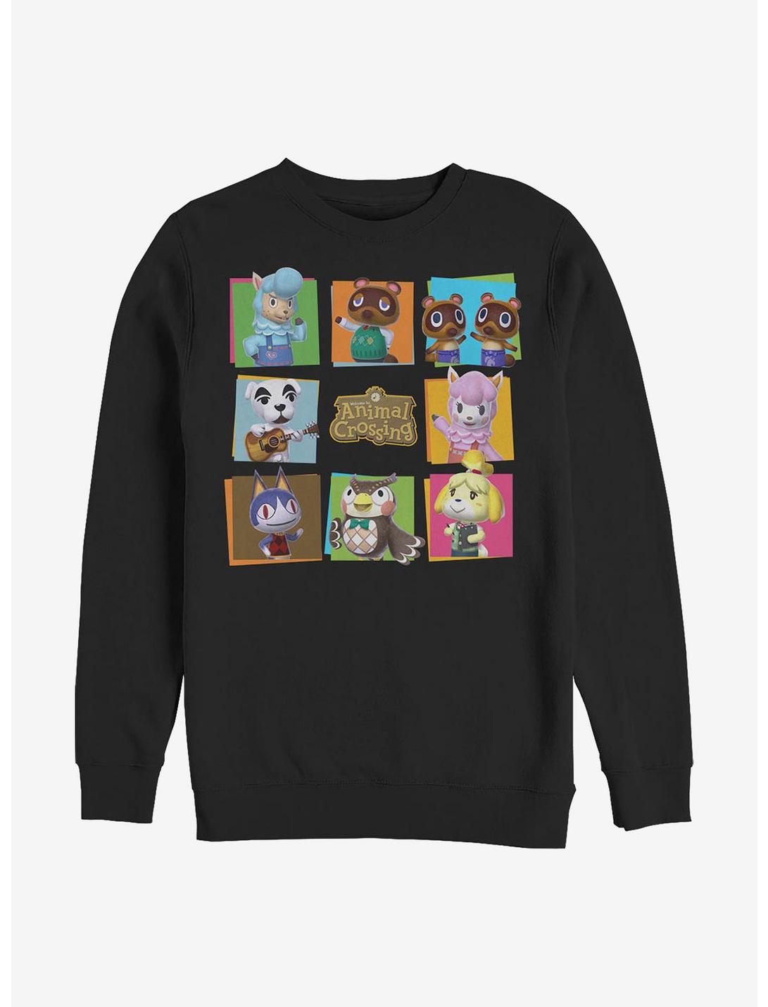 Animal Crossing Character Box Up Sweatshirt, BLACK, hi-res