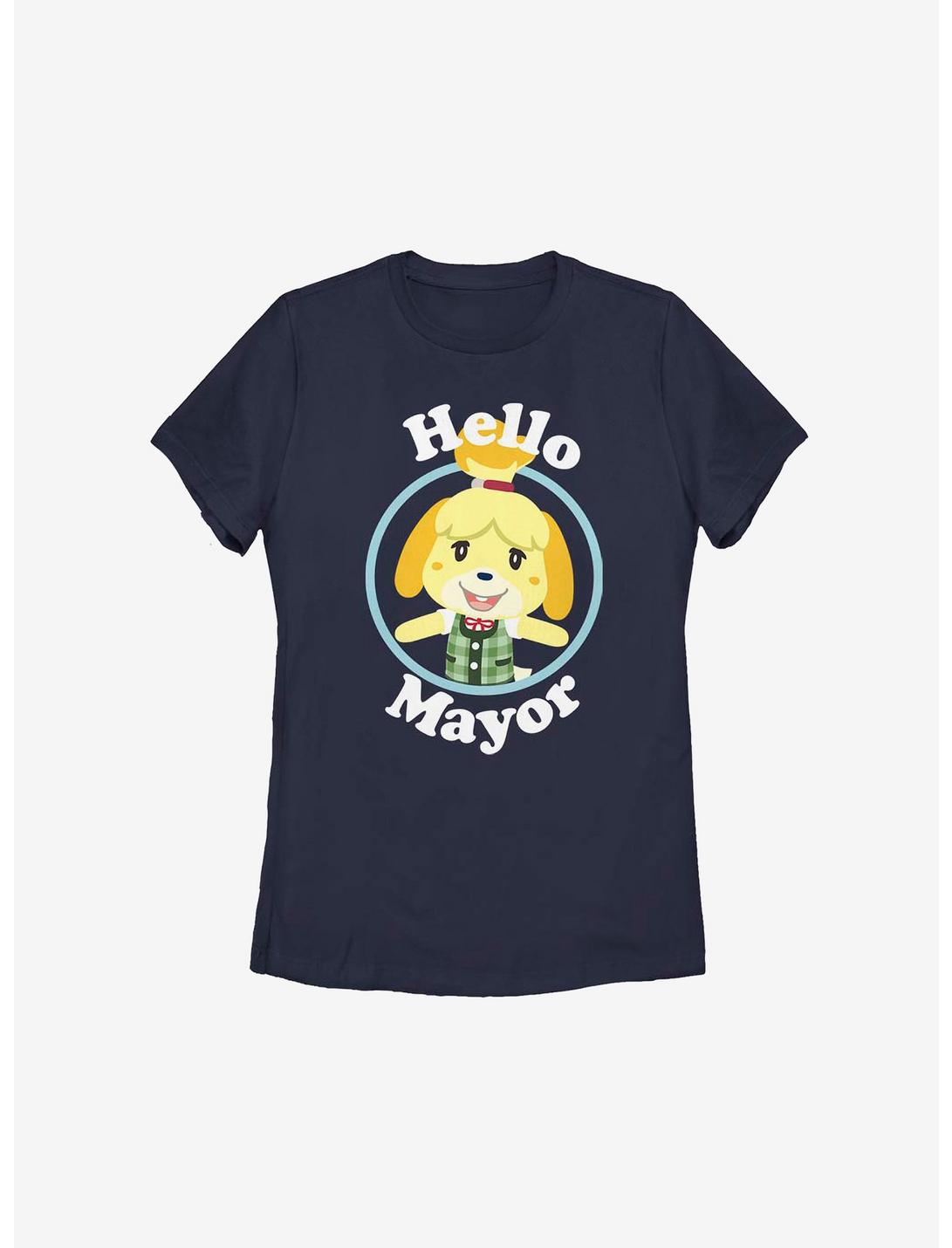 Animal Crossing Isabelle Hello Mayor Womens T-Shirt, NAVY, hi-res