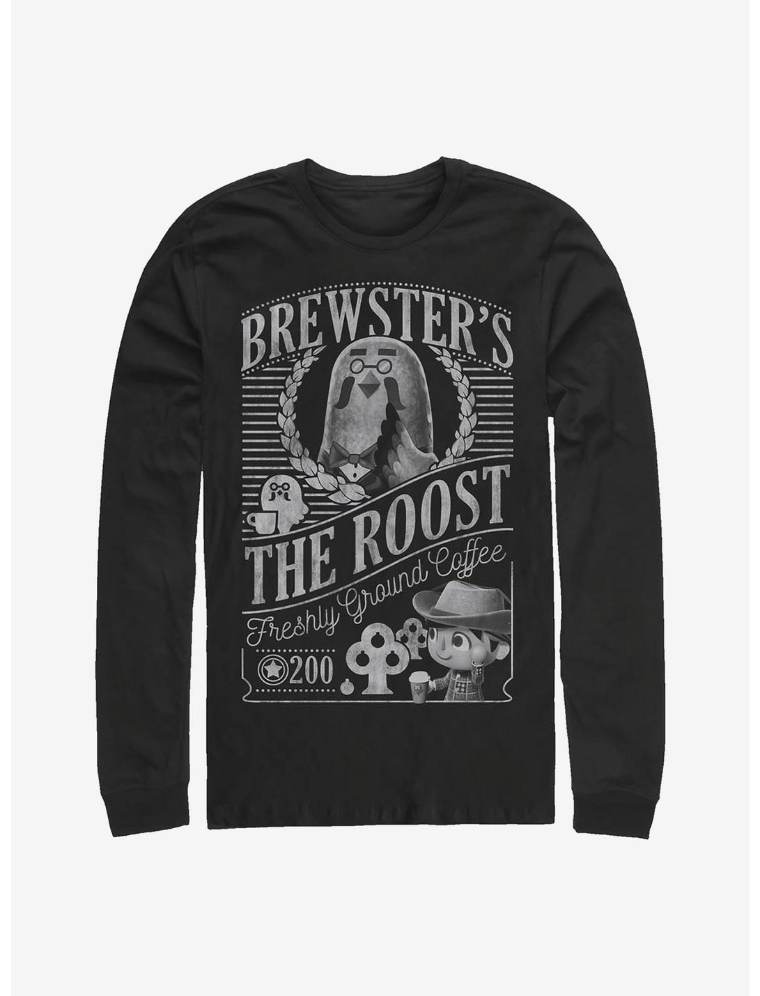 Animal Crossing Brewster's Cafe The Roost Long-Sleeve T-Shirt, BLACK, hi-res