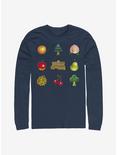 Animal Crossing Fruit And Trees Long-Sleeve T-Shirt, NAVY, hi-res