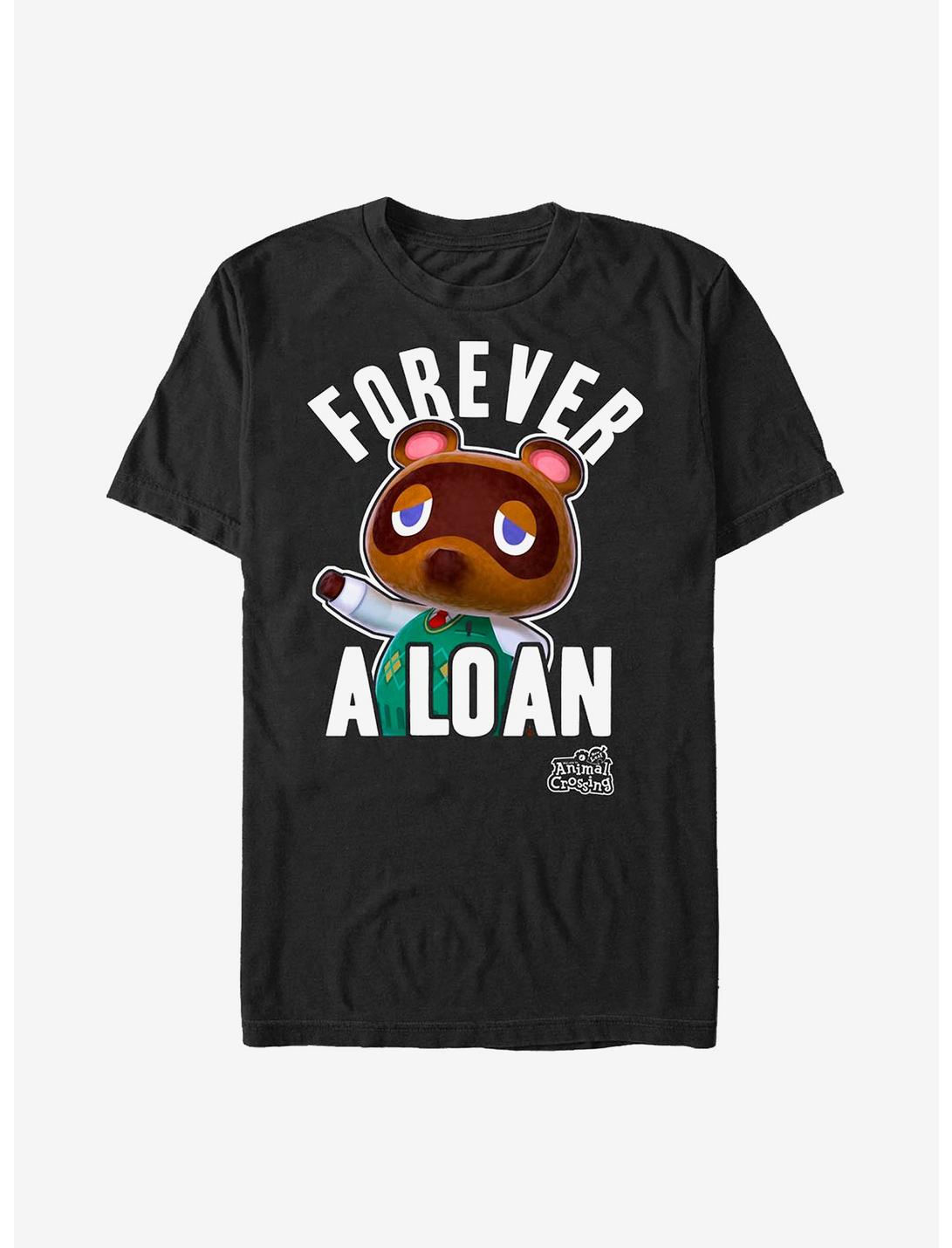 Animal Crossing Nook Forever A Loan T-Shirt, BLACK, hi-res