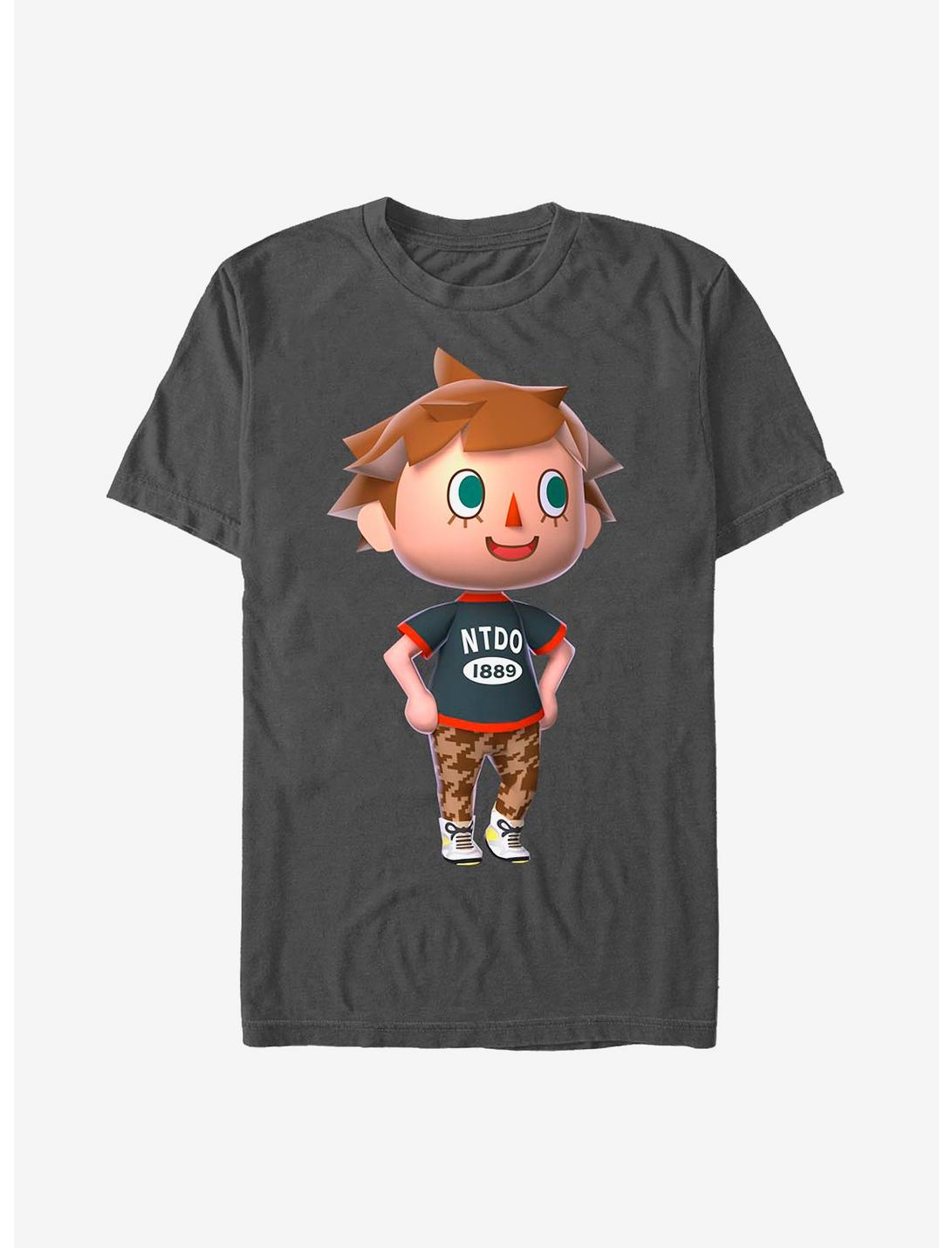 Animal Crossing Male Villager T-Shirt, CHARCOAL, hi-res