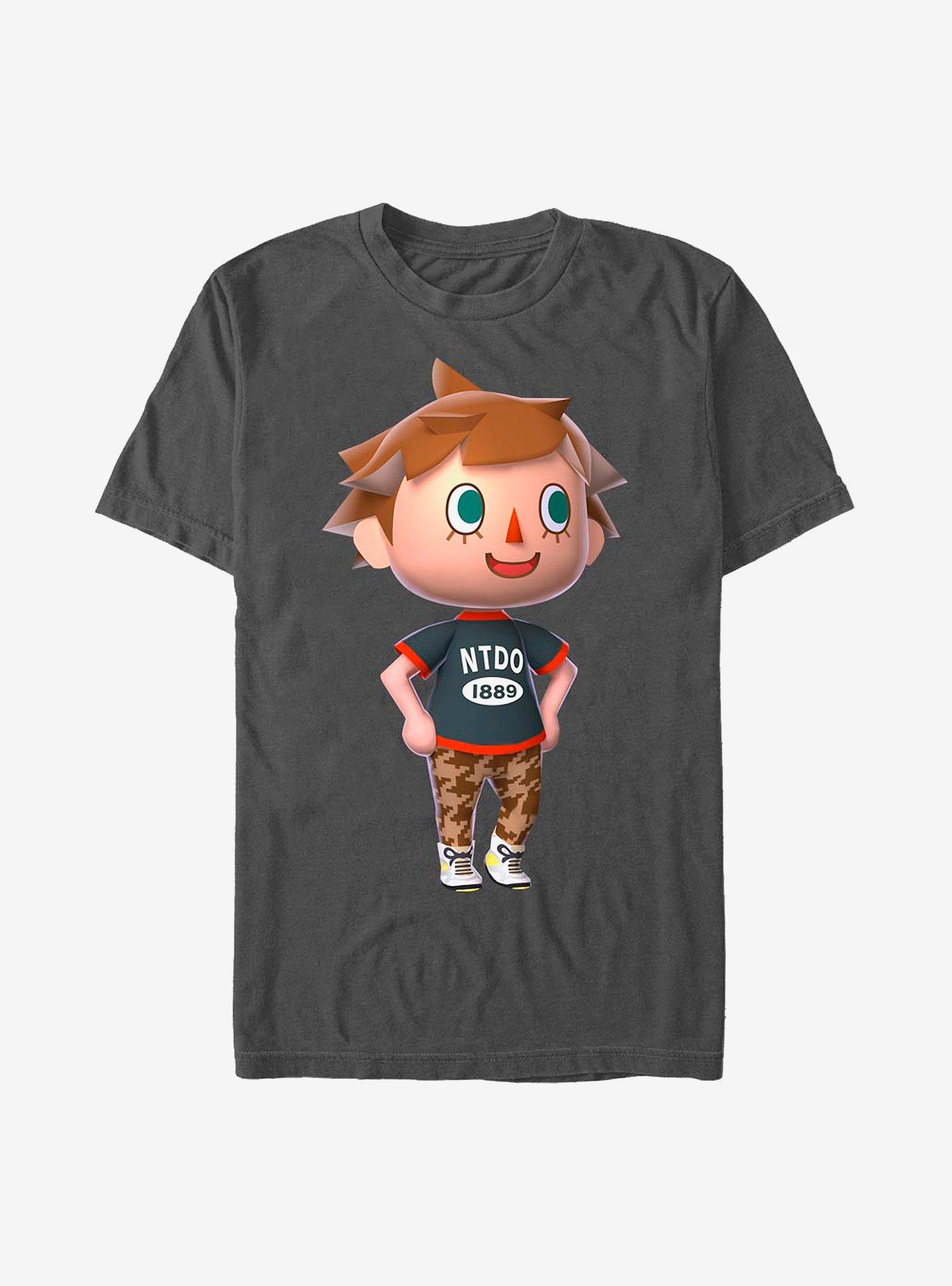 Animal Crossing Male Villager T-Shirt, CHARCOAL, hi-res