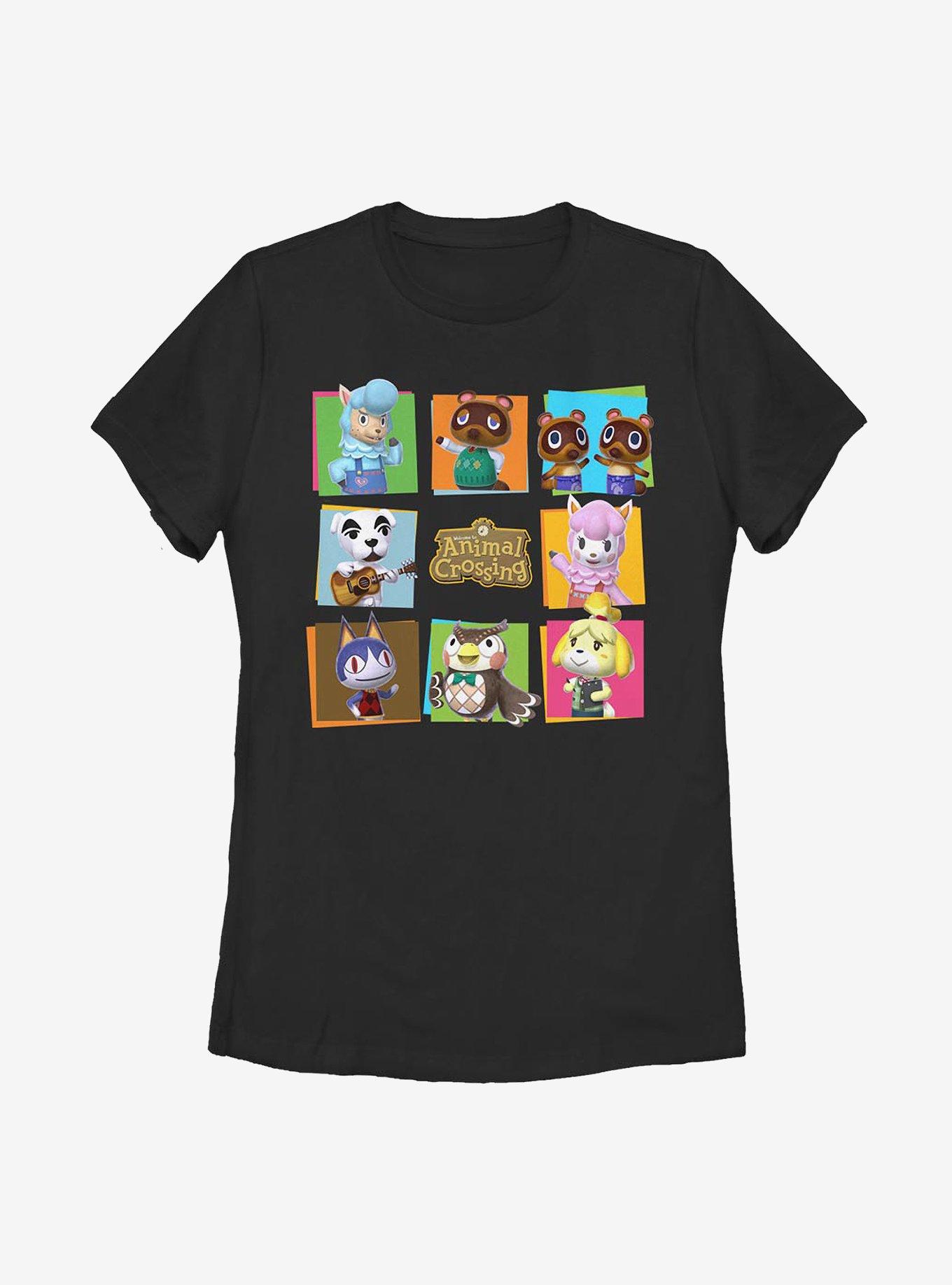 Animal Crossing Character Box Up Womens T-Shirt, BLACK, hi-res