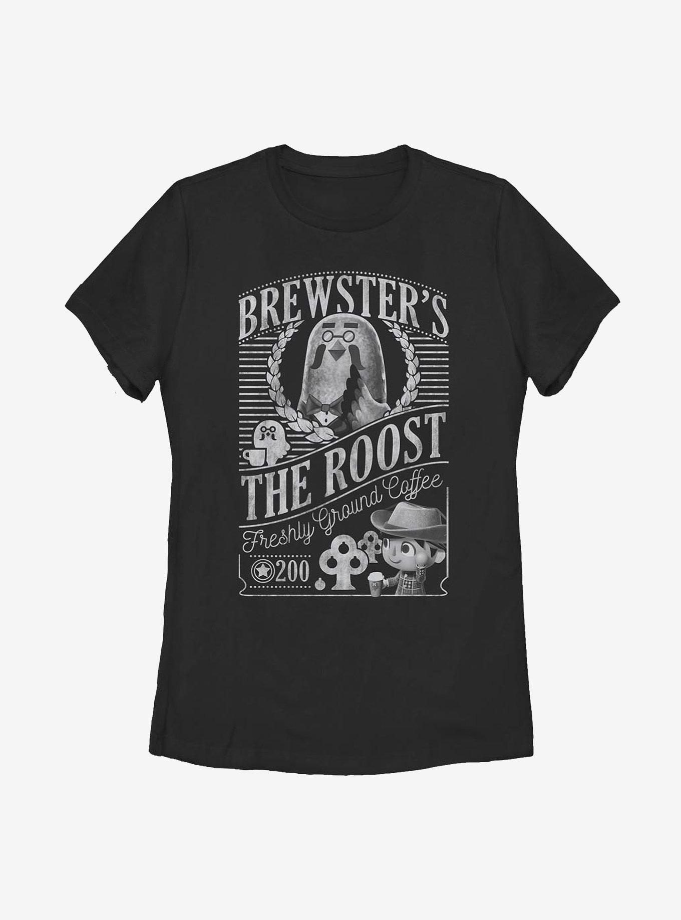 Animal Crossing Brewster's Cafe The Roost Womens T-Shirt - BLACK | BoxLunch