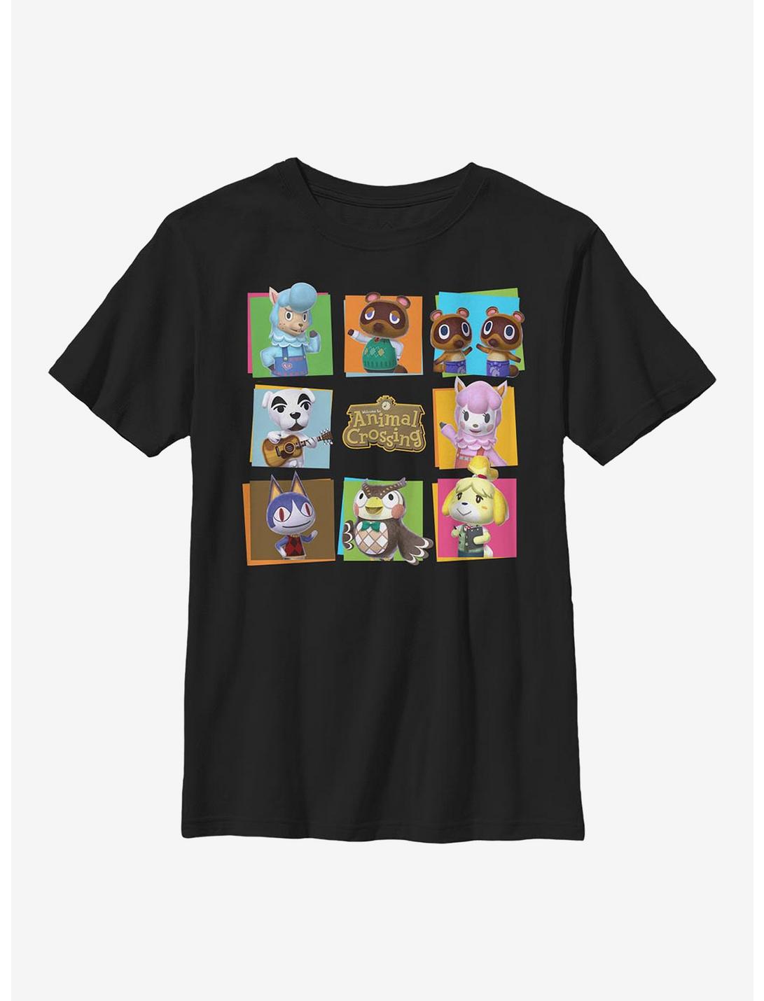 Animal Crossing Character Box Up Youth T-Shirt, BLACK, hi-res