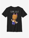 Animal Crossing Redd Seems Legit Youth T-Shirt, BLACK, hi-res
