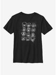 Animal Crossing Tilted Villager Stencil Youth T-Shirt, BLACK, hi-res