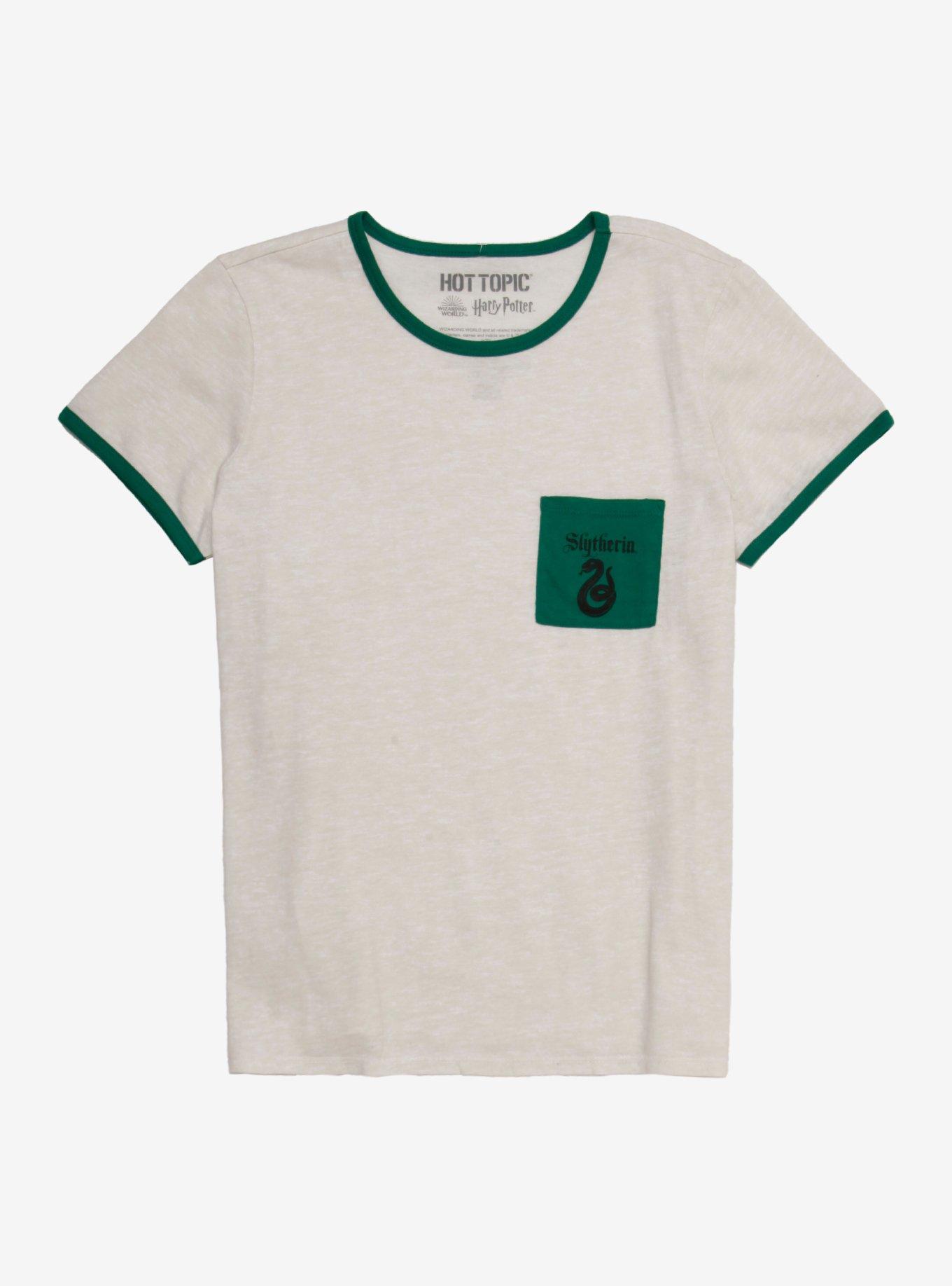 Harry Potter Slytherin Pocket Girls Ringer T-Shirt, GREEN, hi-res