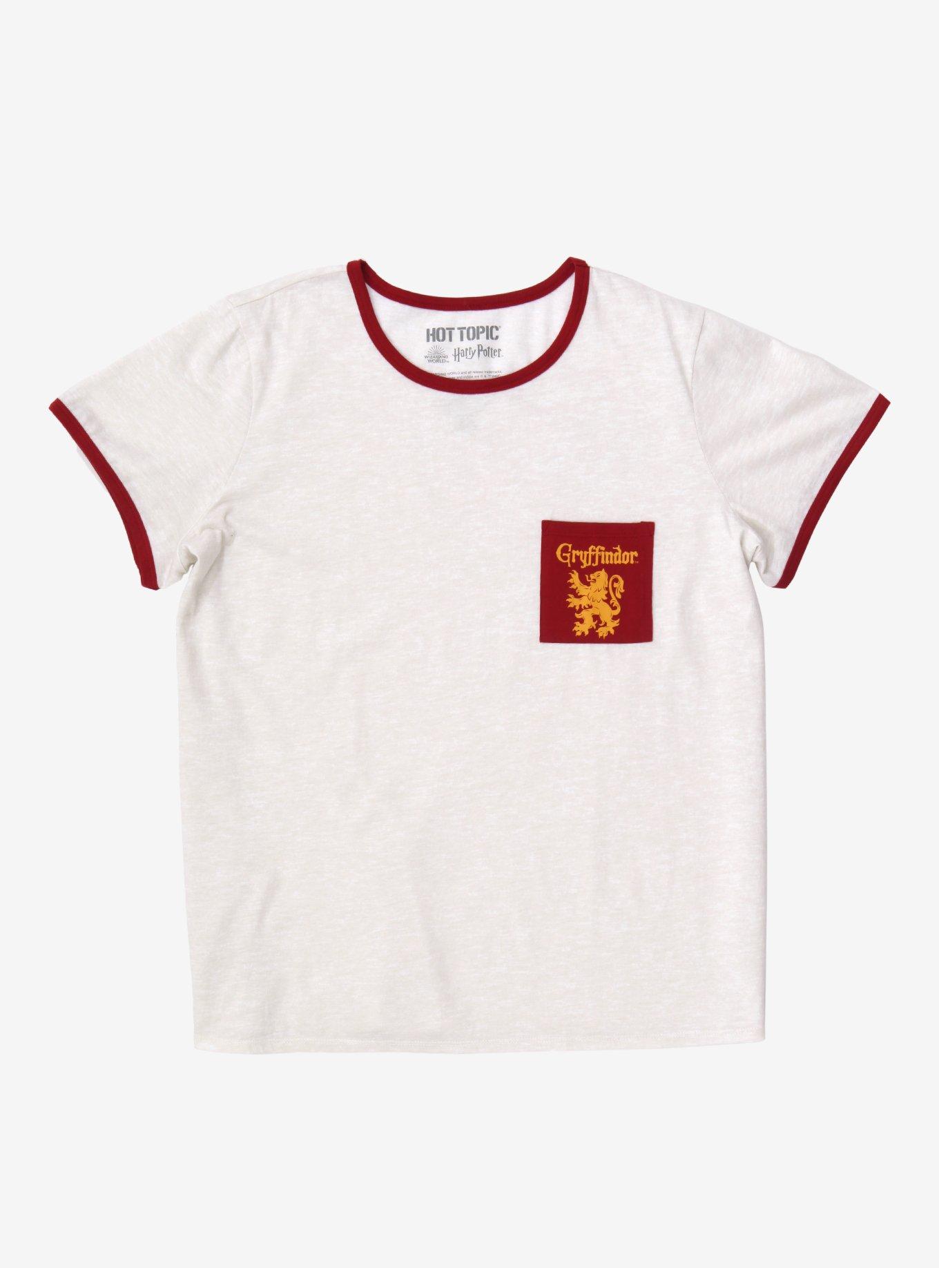 Harry Potter Gryffindor Pocket Girls Ringer T-Shirt Plus Size, RED, hi-res
