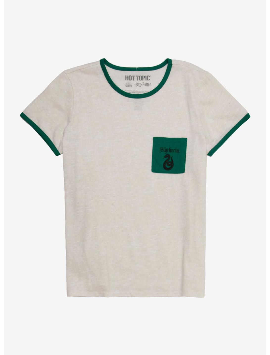 Harry Potter Slytherin Pocket Girls Ringer T-Shirt Plus Size, GREEN, hi-res