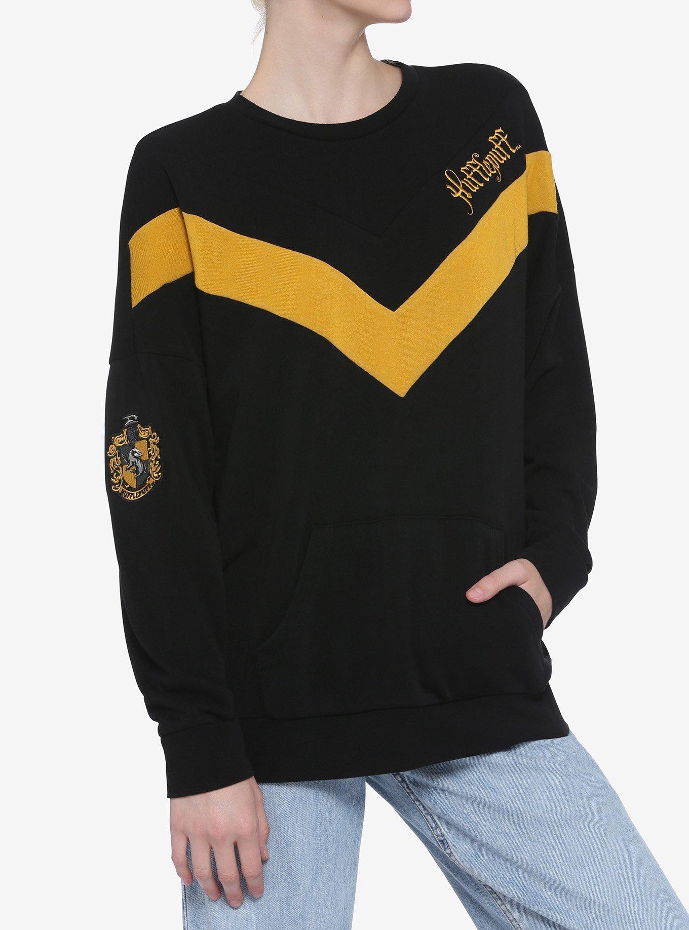 Harry Potter Hufflepuff Chevrons Girls Sweatshirt, YELLOW, hi-res