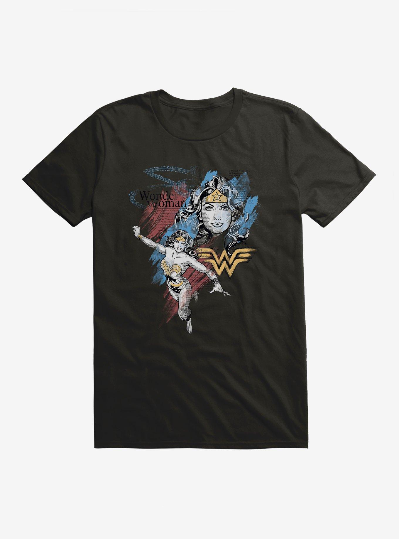 DC Comics Wonderwoman and Text T-Shirt, BLACK, hi-res