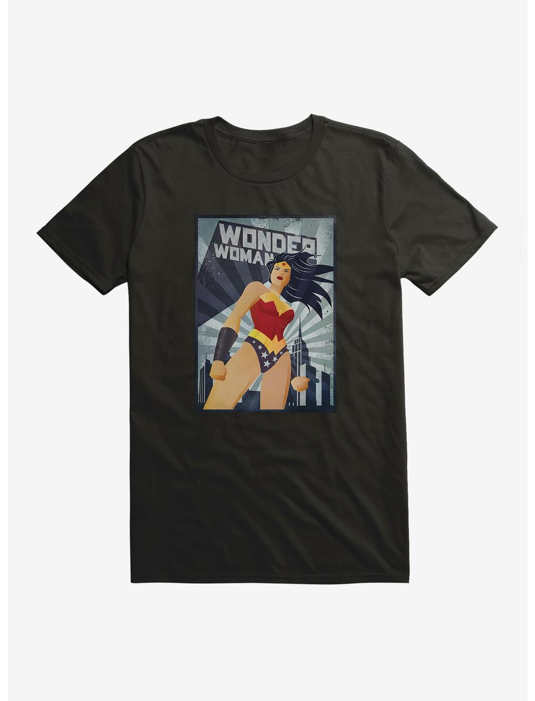 DC Comics Wonder Woman Over The City T-Shirt, BLACK, hi-res