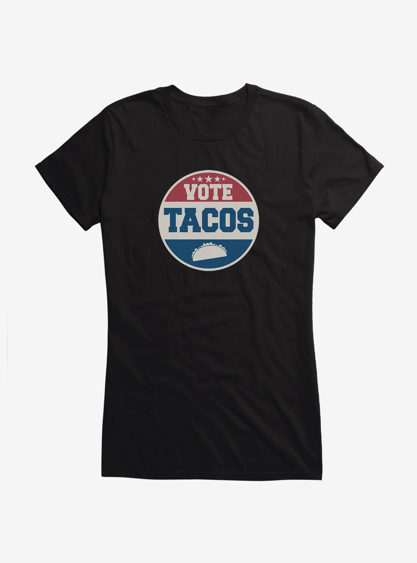 Hot Topic Voting Humor Vote Tacos Girls T-Shirt, BLACK, hi-res