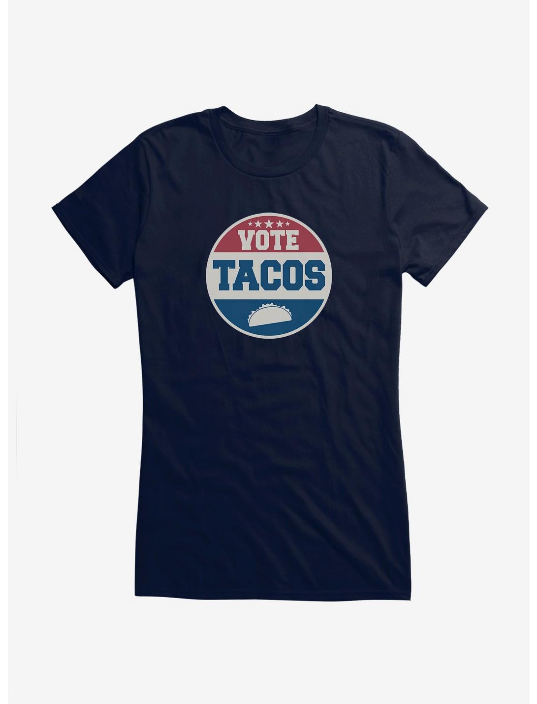 Hot Topic Voting Humor Vote Tacos Girls T-Shirt, NAVY, hi-res