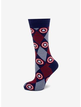 Plus Size Marvel Captain America Navy Argyle Stripe Socks, , hi-res