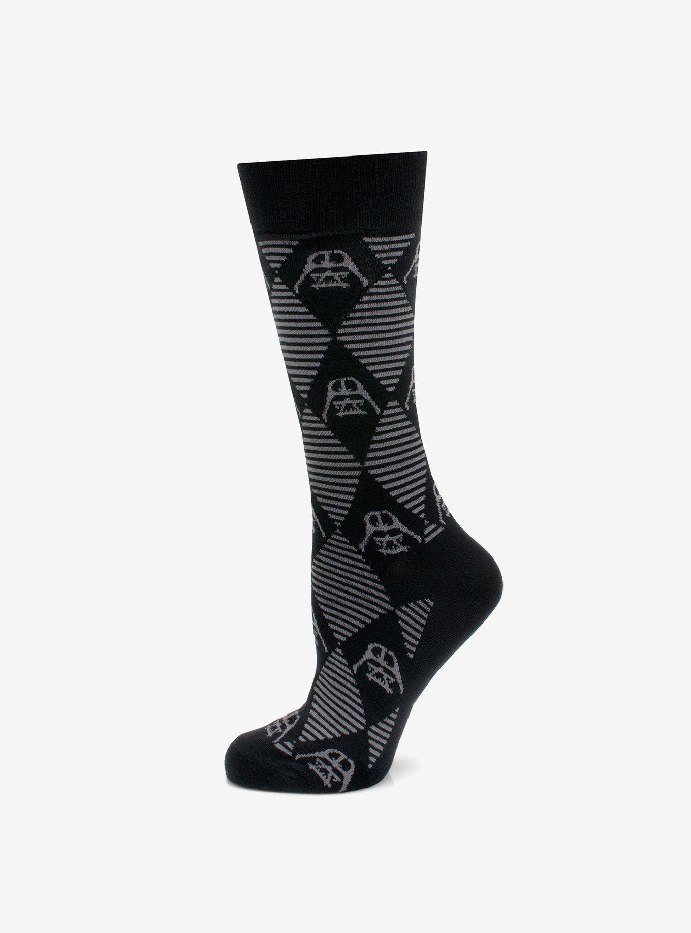 Star Wars Darth Vader Argyle Stripe Black Socks, , hi-res