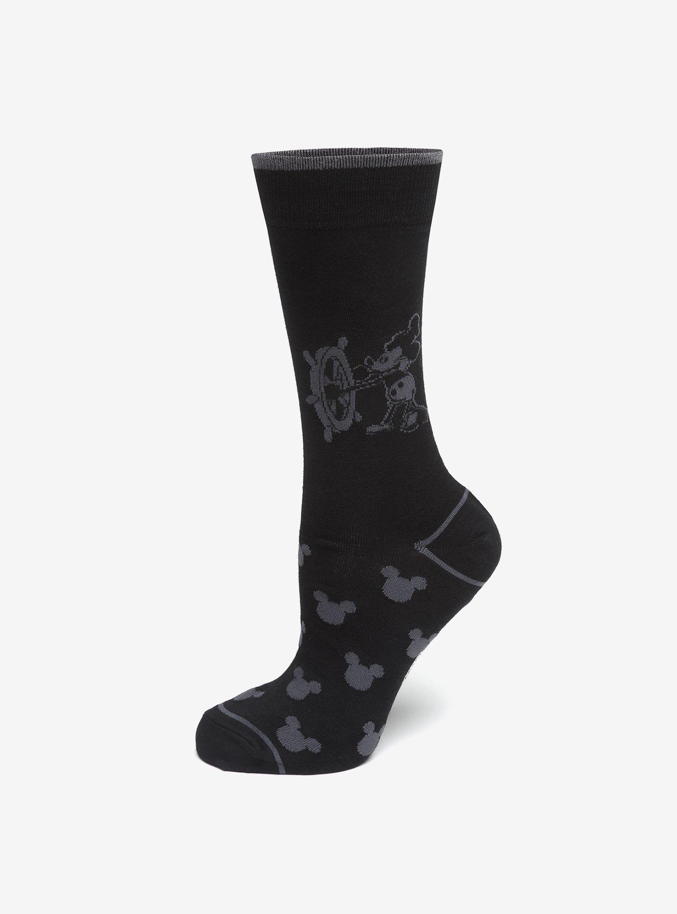 Disney Steamboat Willie Black Socks, , hi-res