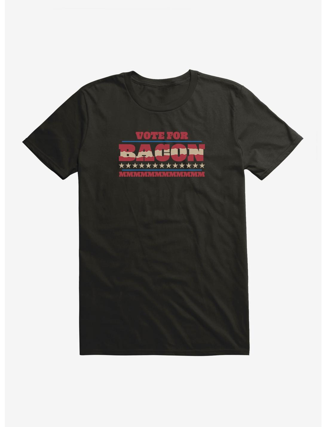 Voting Humor Vote For Bacon T-Shirt, BLACK, hi-res