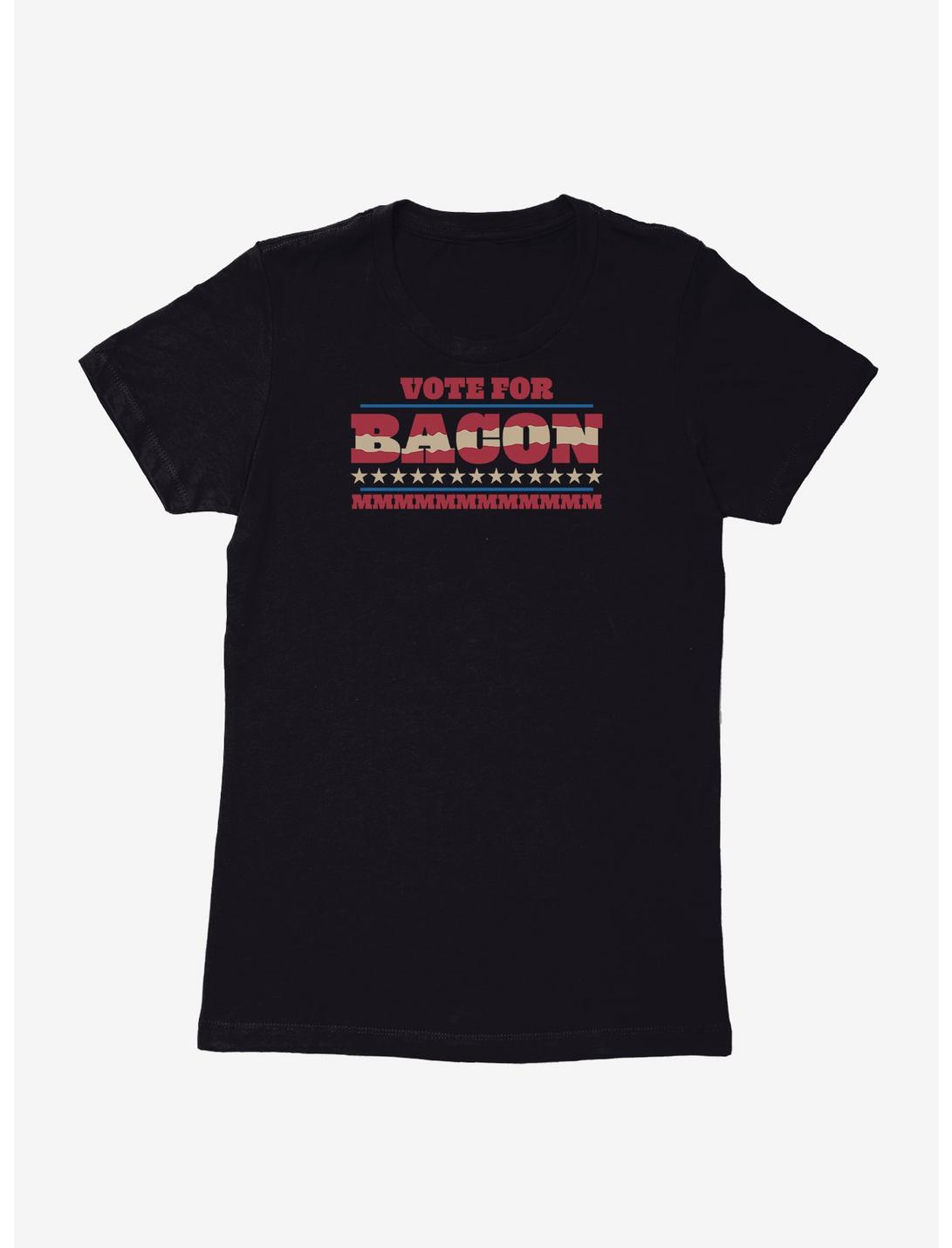 Voting Humor Vote For Bacon Womens T-Shirt, BLACK, hi-res