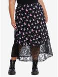 Rose Moon Lace Midi Skirt Plus Size, PINK, hi-res