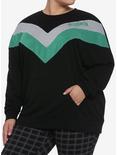Harry Potter Slytherin Chevrons Girls Sweatshirt Plus Size, GREEN, hi-res