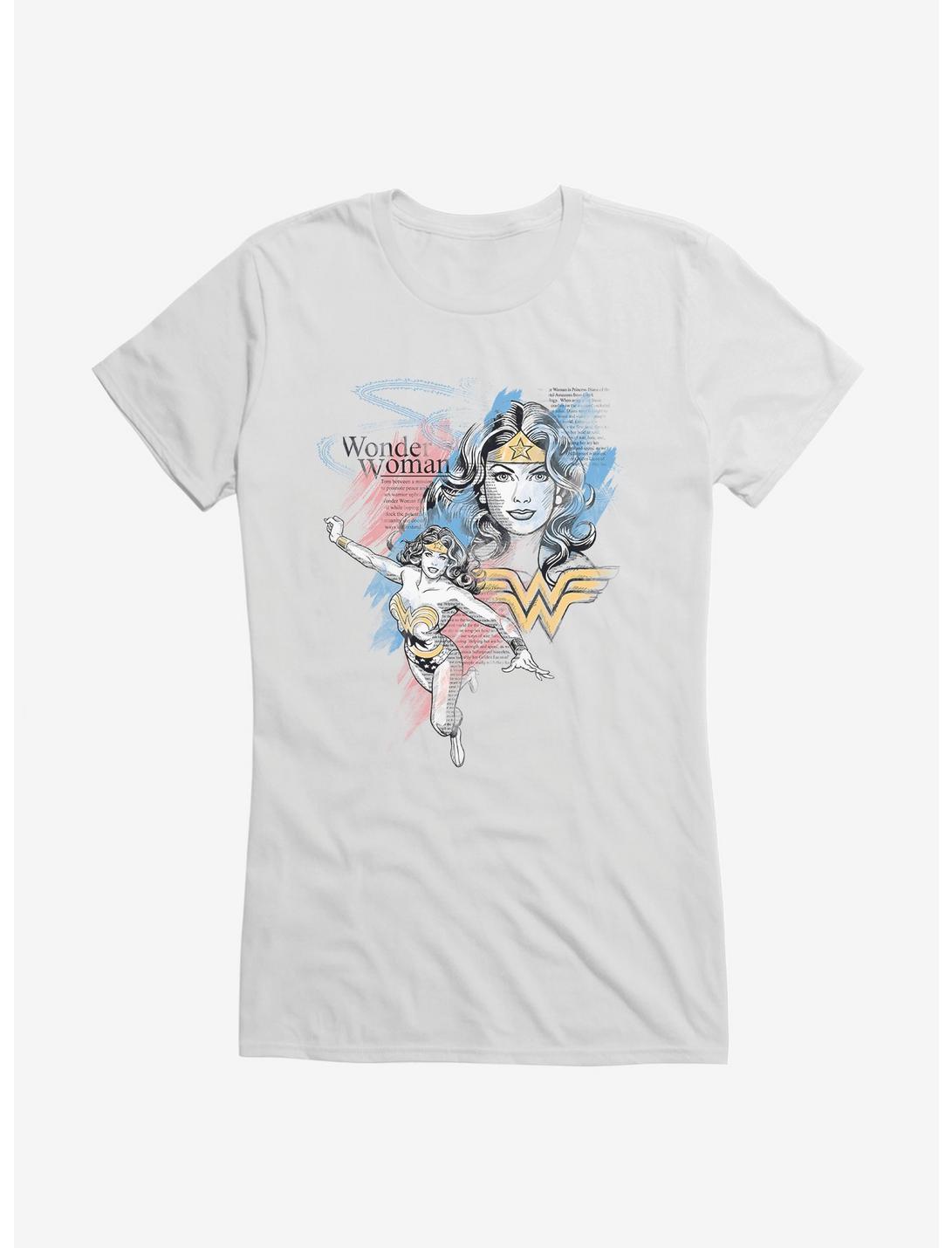 Plus Size DC Comics Wonder Woman Diana Collage Girls T-Shirt, , hi-res