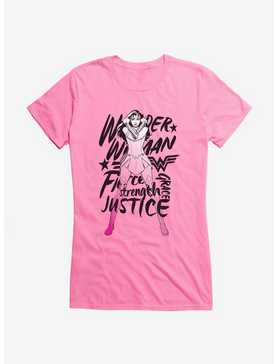 DC Comics Wonder Woman Grace And Strength Girls T-Shirt, , hi-res