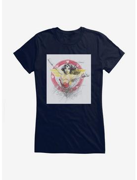 DC Comics Wonder Woman Shield Drawing Girls T-Shirt, , hi-res
