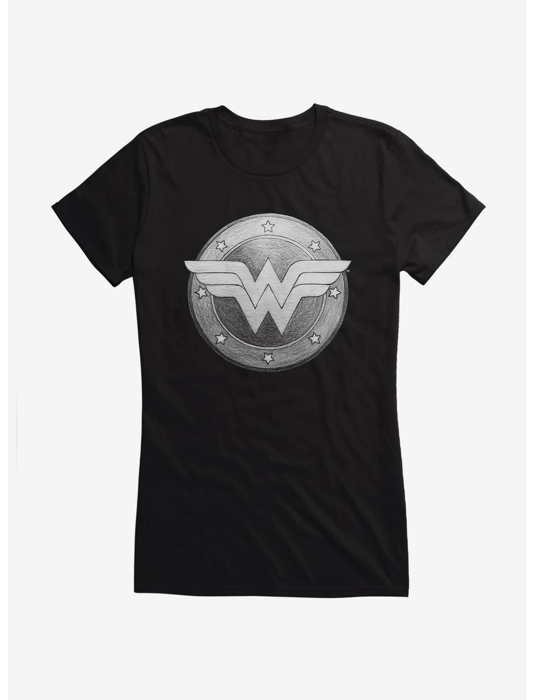 DC Comics Wonder Woman Sketch Shield Girls T-Shirt, , hi-res