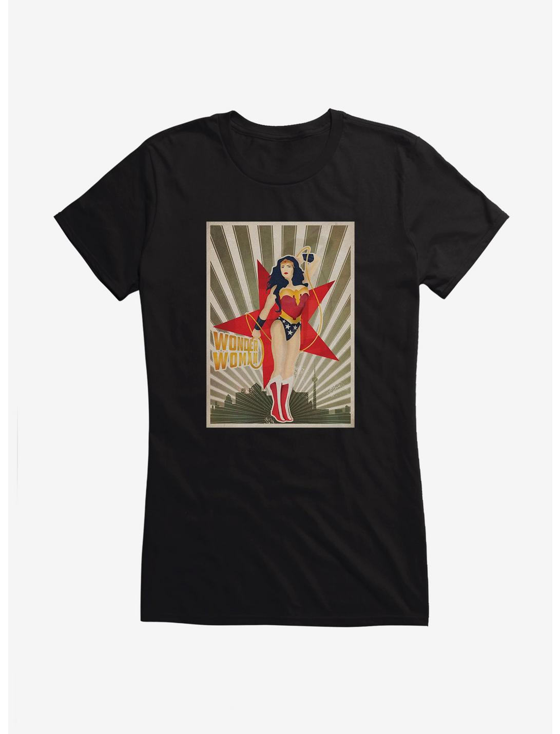 DC Comics Wonder Woman Star Poster Girls T-Shirt, , hi-res