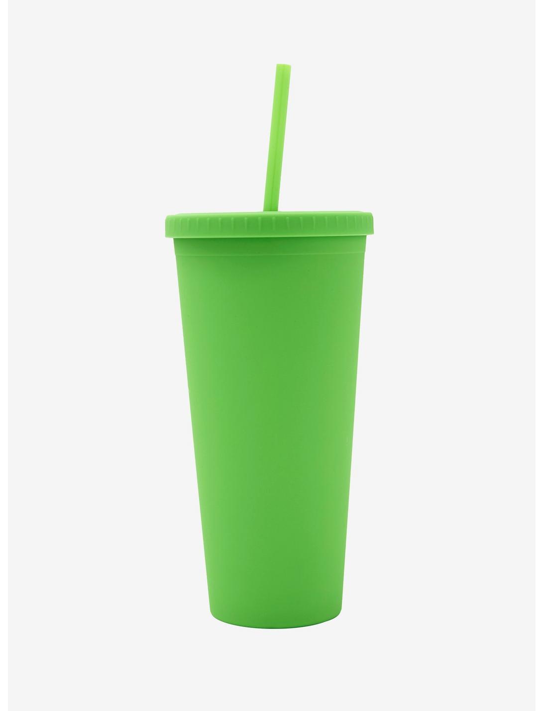 Neon Green Rubberized Acrylic Travel Cup, , hi-res
