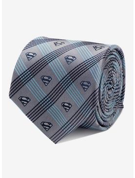 DC Comics Superman Gray Plaid Tie, , hi-res
