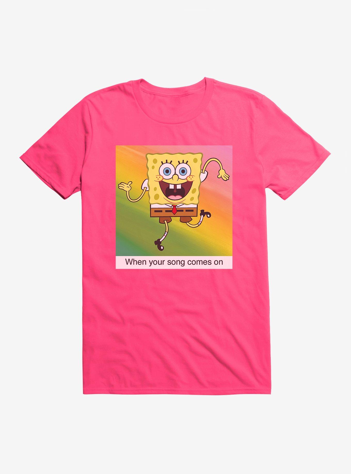 SpongeBob SquarePants Your Song Meme T-Shirt, HOT PINK, hi-res
