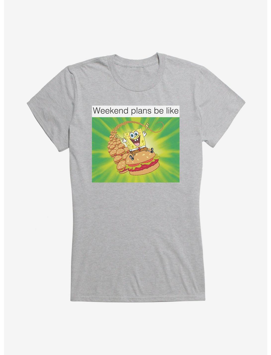 SpongeBob SquarePants Weekend Plans Meme Girls T-Shirt, , hi-res