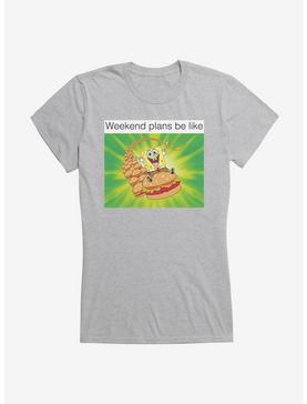 SpongeBob SquarePants Weekend Plans Meme Girls T-Shirt, , hi-res