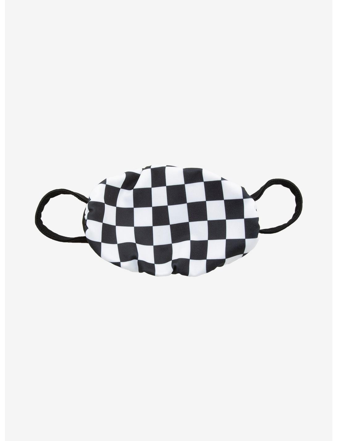 Black & White Checkered Fashion Face Mask, , hi-res