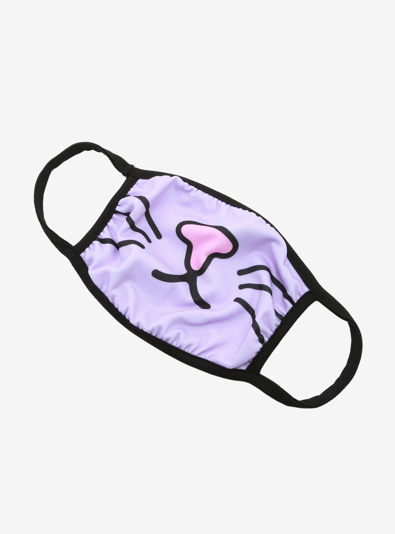 Purple Kitty Cat Fashion Face Mask, , hi-res