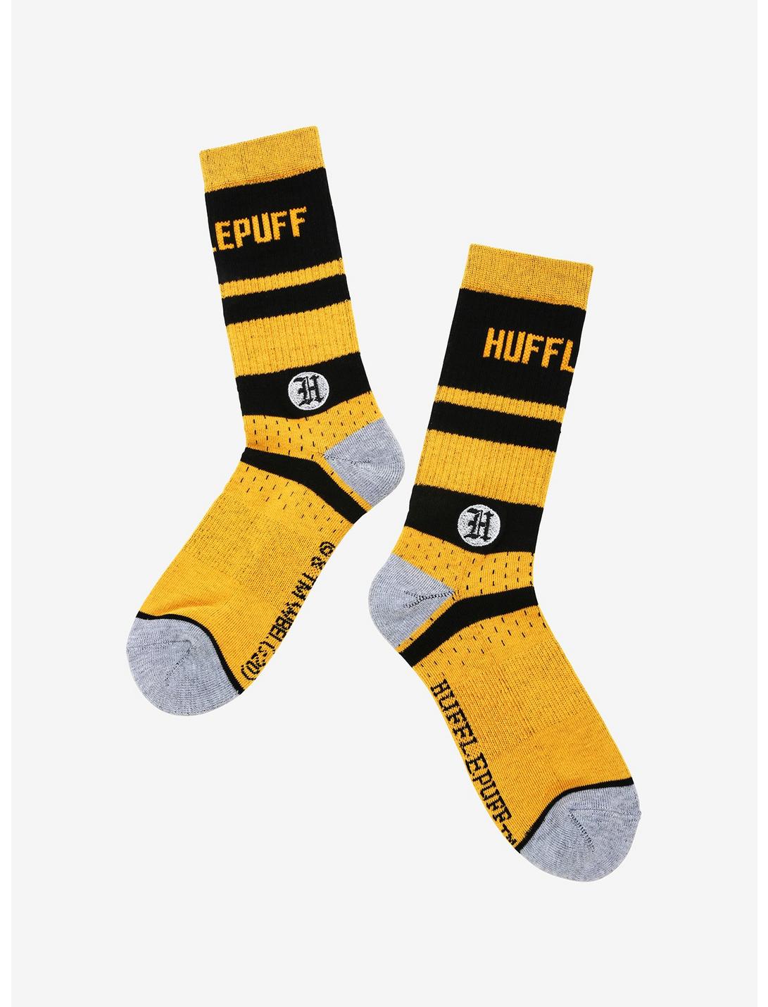 Harry Potter Hufflepuff Colorblock Crew Socks - BoxLunch Exclusive, , hi-res