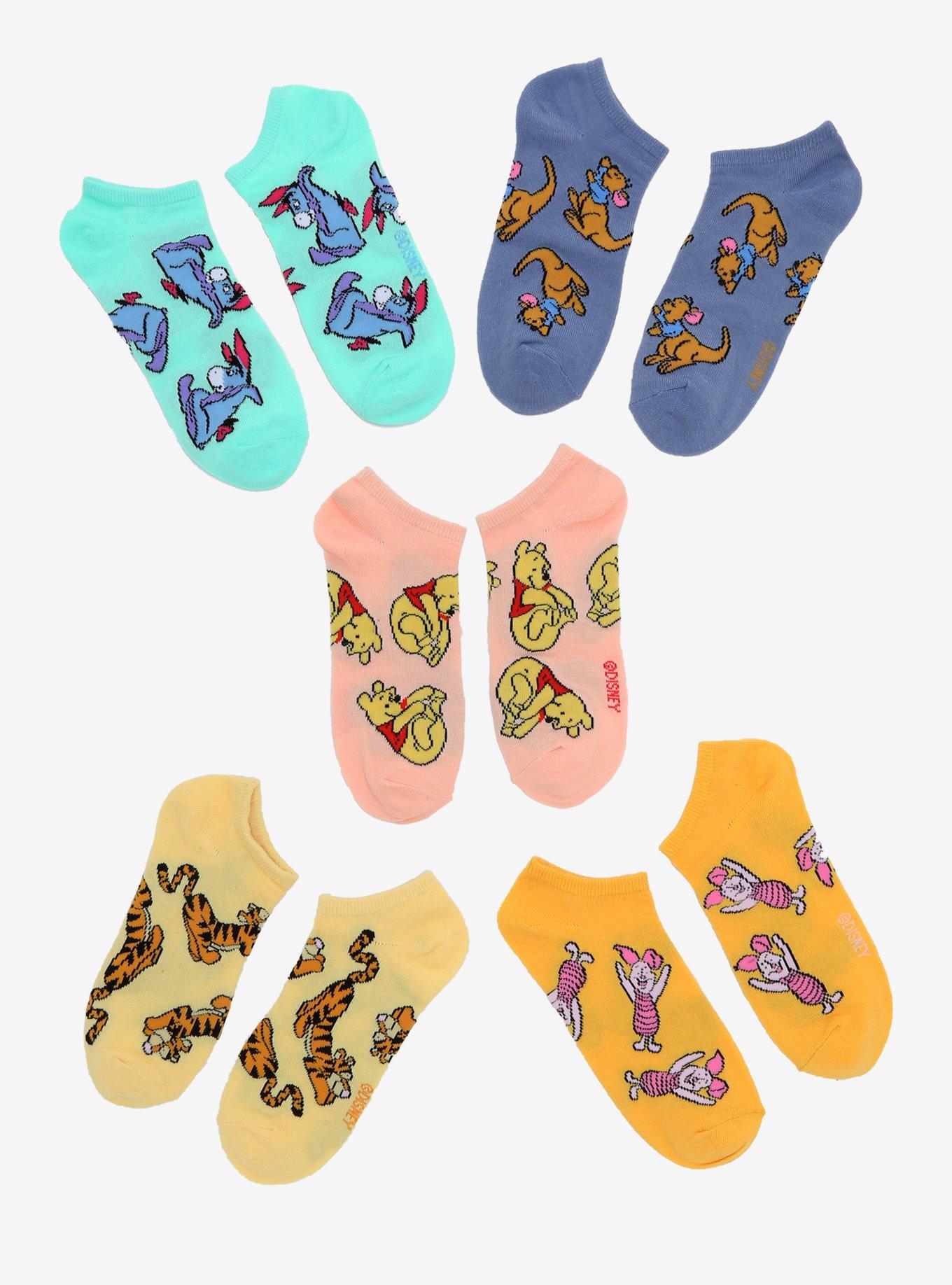 Disney Winnie the Pooh Characters Allover Print Crew Socks - BoxLunch Exclusive, , hi-res