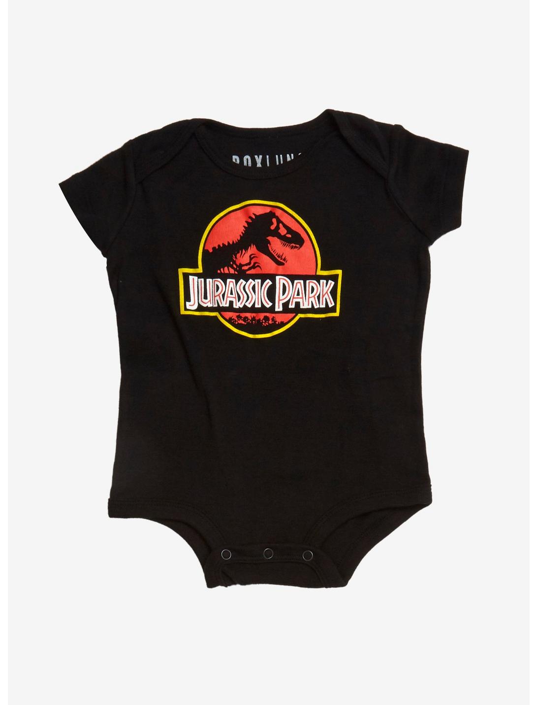 Jurassic Park Logo Infant One-Piece, RED, hi-res