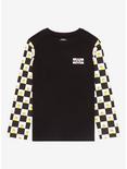 Minions Checkered Sleeve Youth Long Sleeve T-Shirt, YELLOW, hi-res