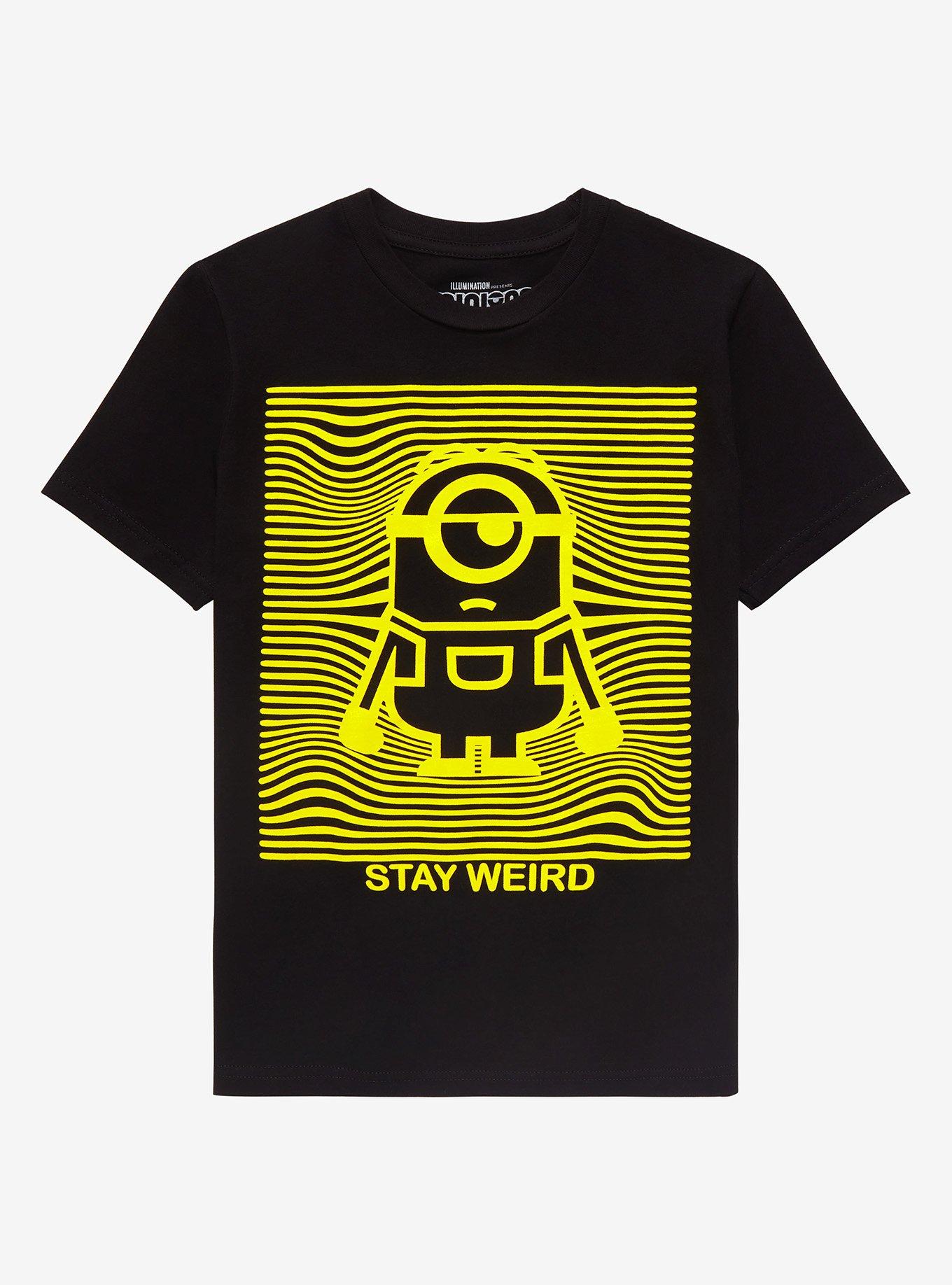 Minions Stuart Stay Weird Youth T-Shirt - BoxLunch Exclusive , YELLOW, hi-res