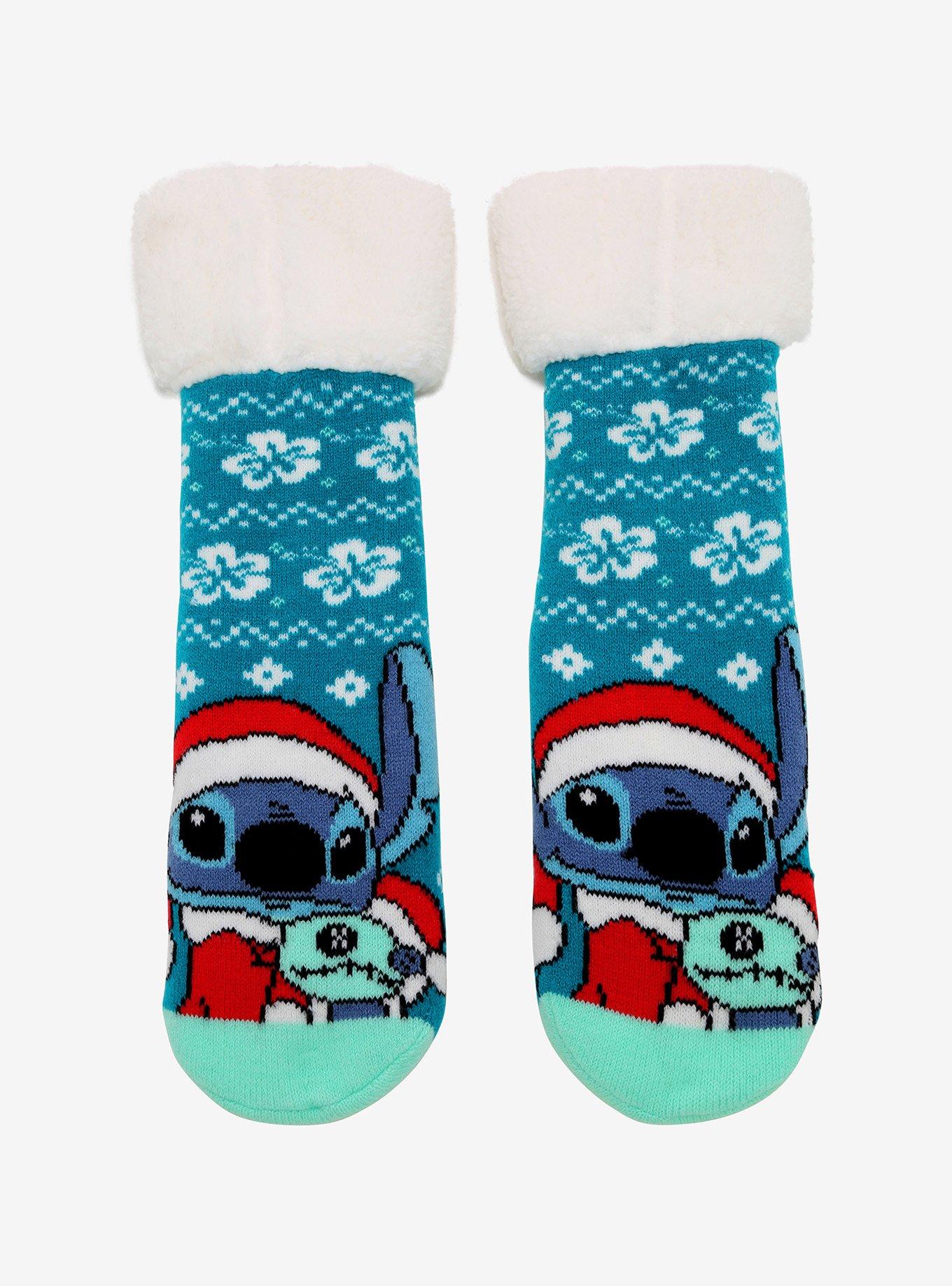 Disney Lilo & Stitch Santa Stitch Cozy Slipper Socks, , hi-res